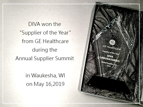 On May 16, 2019, DIVA Laboratory stood out among more than 4200 suppliers by winning the Vendor of the Year from GEHC.